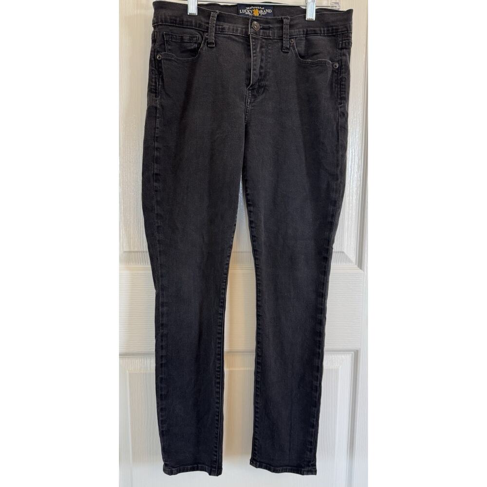 Lucky Brand Sofia Skinny Ankle Jeans Black Denim Womens Size 12/31 - Picture 2 of 9